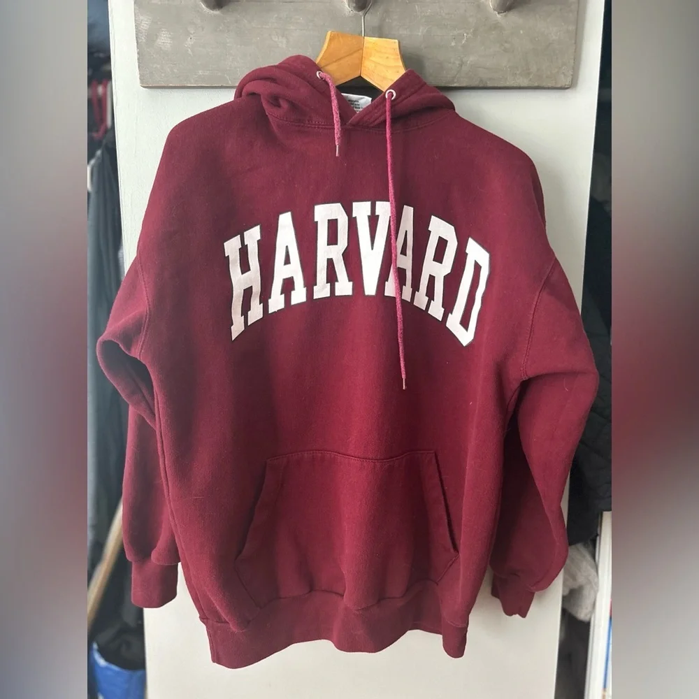 Thick and oversized Harvard printed hoodie - Picture 2 of 12